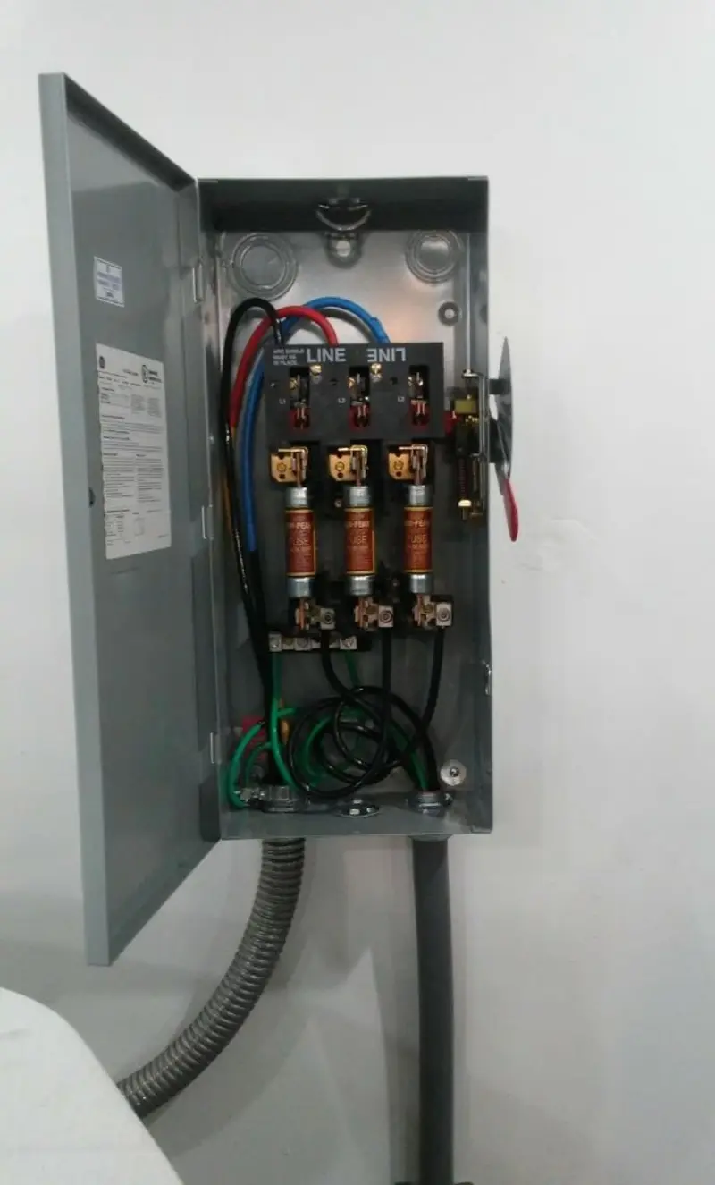 Three-phase disconnect switch installed for Electrical Wiring & Rewiring in Buckhead